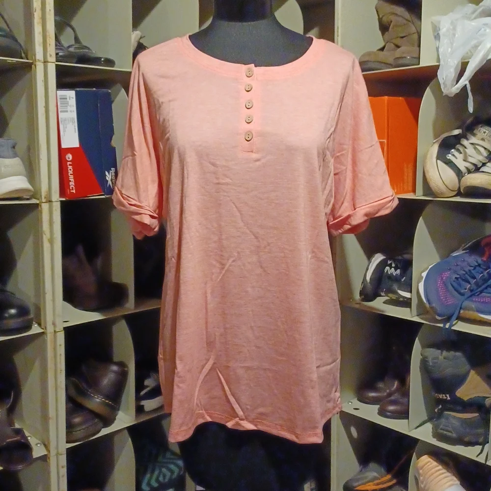 New Coral short-sleeved top - Picture 1 of 2